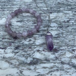 Amethyst pendulum and lavender amethyst bracelet
